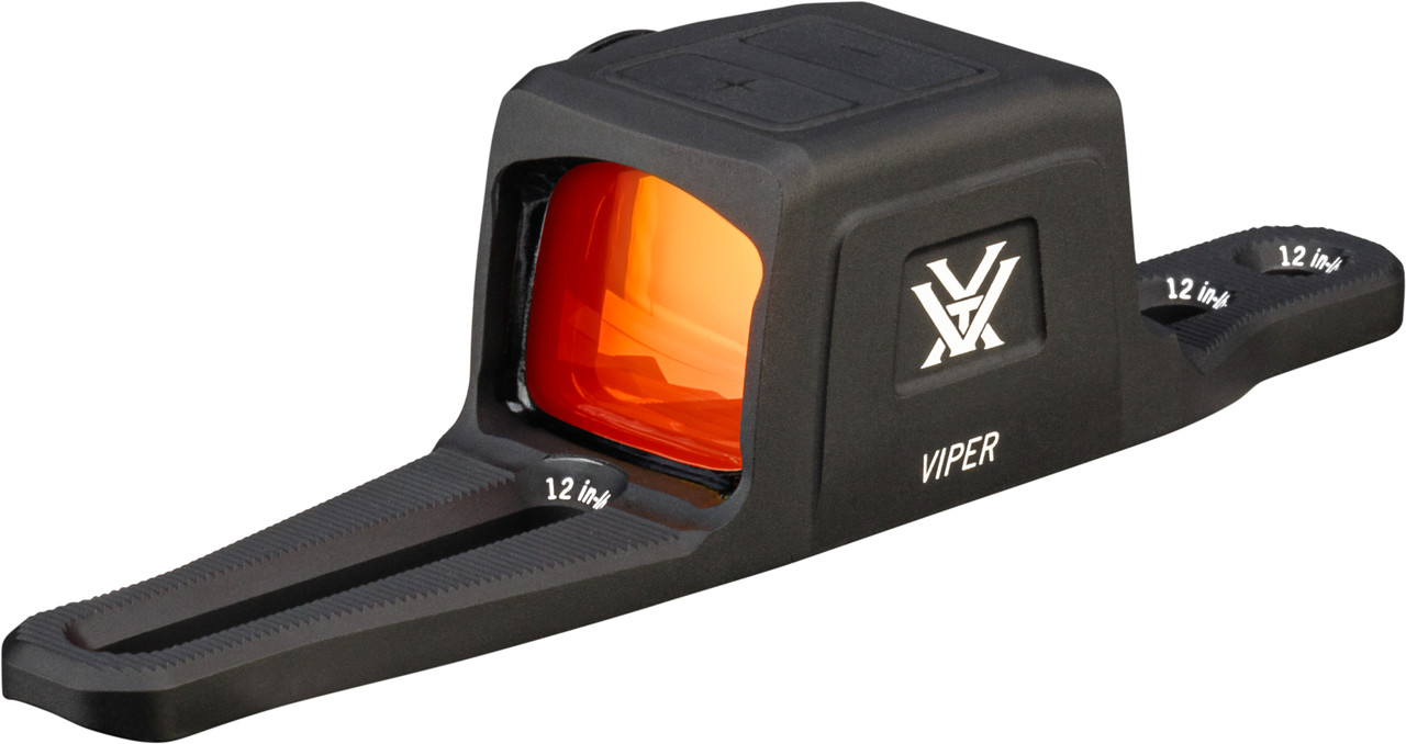 Vortex Viper SG Enclosed Red Multi Reticle
VT-VPR-SGMRD3-MR-E
 
Purpose-built for the fast pace of turkey hunting and wingshooting, the Viper® Shotgun Enclosed Micro Red Dot delivers an ultra-low-profile design and wide field of view for intuitive shooting and superior recoil control. It’s enclosed design and integrated universal mount ensures seamless operation and maximum protection against the elements. 

image of reticle
 

MULTI-RETICLE
Purpose-built for the fast pace of turkey hunting and wingshooting, it offers seven reticle options and 12 brightness settings to quickly adapt to diverse shooting situations.

 

3 MOA DOT
Precise point of aim suited for stationary or slow targets.
 

32 MOA CIRCLE
Designed to roughly match the pattern of a full choke. Suited for targets at distance.
 

65 MOA CIRCLE
Designed to roughly match the pattern of a modified choke. Suited for targets at a closer range.
Subtension detail for Viper Shotgun Enclosed Micro Red Dot - Multi-Reticle.

Mounting Footprint	Integrated. For Drilled and Tapped Shotguns
Dot Color	Bright Red
Battery Type	CR2032
Battery Runtime	50,000 hrs.
Magnification	1x
Reticle	Multi-Reticle
Eye Relief	Unlimited
Adjustment Graduation	1 MOA
Max Elevation Adjustment	100 MOA
Max Windage Adjustment	100 MOA
Parallax Setting	Parallax Free
Length	4.86"
Weight	2.14 oz.
 


FEATURES

 

 

 

Integrated Universal Mounting System	For drilled and tapped shotgun receivers.
Enclosed Aluminum Housing	Durable 6061 aluminum enclosed housing protects against debris and moisture.
Large Viewing Window	For fast target acquisition and large field of view.
Multi-Reticle	Quickly adapts to diverse shooting situations.
Aspherical Lens	For distortion-free sight picture and truer colors.
Motion Activation with 10 Minute Auto-Shutoff	Automatically activates with motion while 10 minute auto-shutoff saves battery life.
Top Buttons	For quick adjustments.
Parallax Free	All red dot and holographic sights will exhibit some small amount of parallax. Matching current industry practices, this small amount would be considered "parallax free" and will make a negligible difference in performance.
Unlimited Eye Relief	Non-critical eye relief for rapid target acquisition.
Side Load Battery	Easy battery changes without having to rezero your optic.
Waterproof	Designed to withstand harsh weather conditions.
Fogproof	Designed to withstand a wide range of temperatures.
Shockproof	Designed to withstand the highest levels of recoil and impact.