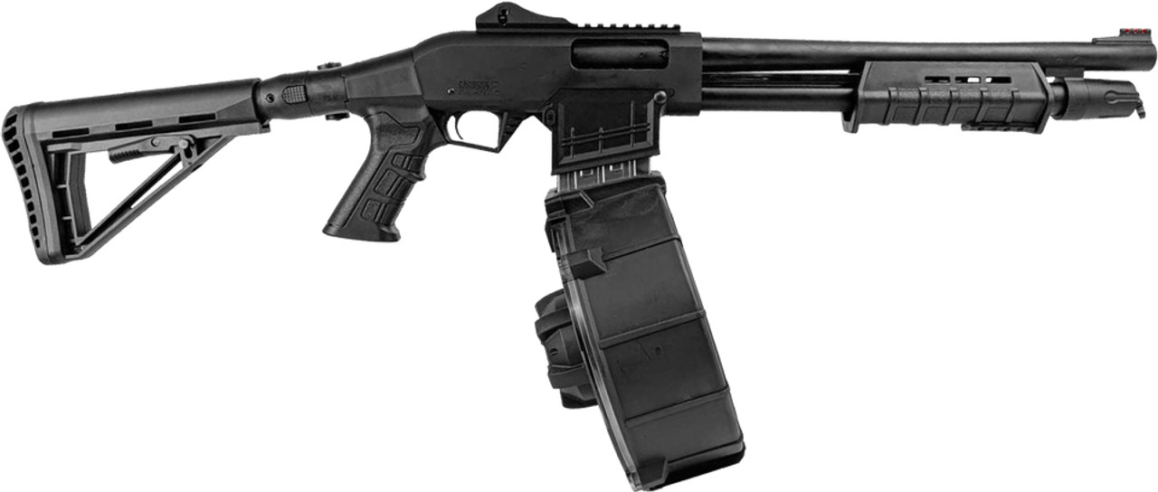 
PART NUMBER	CREC21215
MAKE	CANUCK
MODEL	RECON 2
UPC	628173590502
ACTION	PUMP
CALIBRE / GAUGE	12GA
CHAMBER LENGTH	3"
WEIGHT (LBS)	N/A
OVERALL LENGTH	38"
BARREL LENGTH	15"
FINISH / COLOR	BLACK
STOCK	SYNTHETIC, ADJUSTABLE, FOLDING, BLACK
LENGTH: STOCK COLLAPSED / FOLDED ETC.	35" COLLAPSED, 38" EXTENDED, 26" FOLDED
MUZZLE (CHOKE / THREAD)	BERETTA MOBIL
Front Sight	FIBRE OPTIC
Rear Sight	GHOST RING
OPTIC RAIL	INTEGRAL
MAGAZINE TYPE	DETACH
MAGAZINE CAPACITY	2, 5, 10, 20, 30
CLASSIFICATION	NON RESTRICTED
INCLUDES	3X CHOKES (F,M,C), 6" BARREL EXTENSION, 1X10RD MAG, 1X2RD MAG

***DRUM MAG NOT INCLUDED***