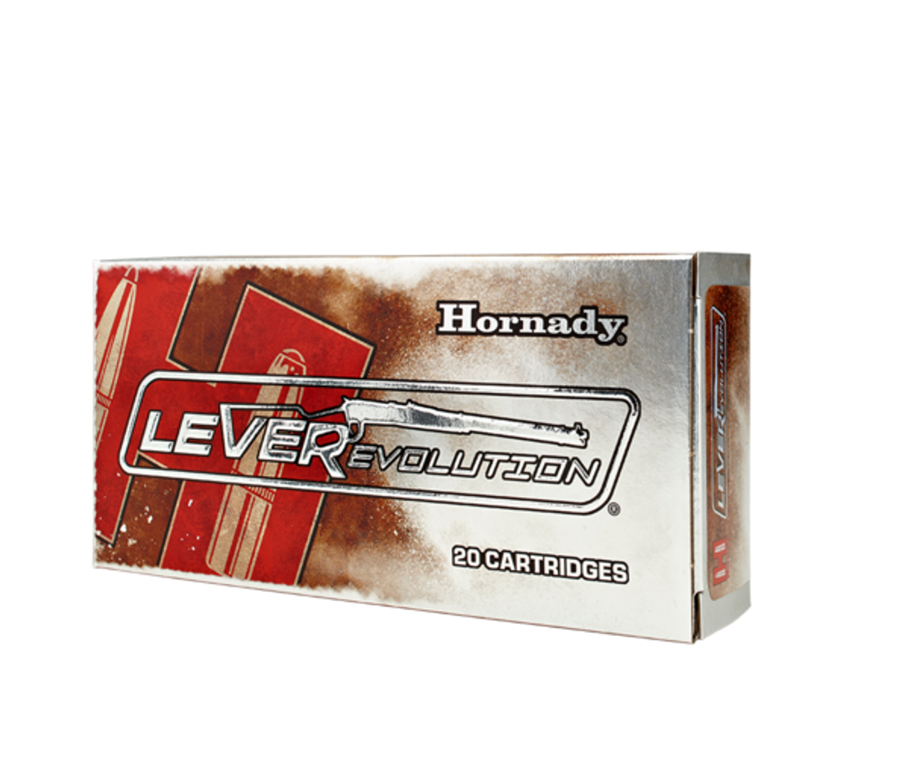 Cut Away
Product Features
FLEX TIP® TECHNOLOGY
The patented Flex Tip® technology of the FTX® and MonoFlex® bullets provide higher ballistic coefficients and velocity increases of up to 250 fps over traditional flat point loads while still providing shock-absorbing safety in tubular magazines.

MODERN PROPELLANTS
New propellants provide maximum muzzle velocity at conventional pressures, resulting in flatter trajectories and more downrange energy. Exceptional accuracy and overwhelming downrange terminal performance.

OVERWHELMING PERFORMANCE
LEVERevolution® ammunition outperforms conventional loads for high weight retention, delivering up to 40% more energy than traditional flat point bullets. The higher ballistic coefficients of the FTX® and MonoFlex® bullets produce consistently flatter trajectories than conventional bullets and provide overwhelming downrange terminal performance.

TEST BARREL (24")
MUZZLE
100 YARDS
200 YARDS
300 YARDS
VELOCITY
(FPS)
ENERGY
(FT/LB)
TRAJECTORY
(INCHES)
2400
2046
-1.5
2150
1643
3
1916
1304
0
1699
1025
-12.1