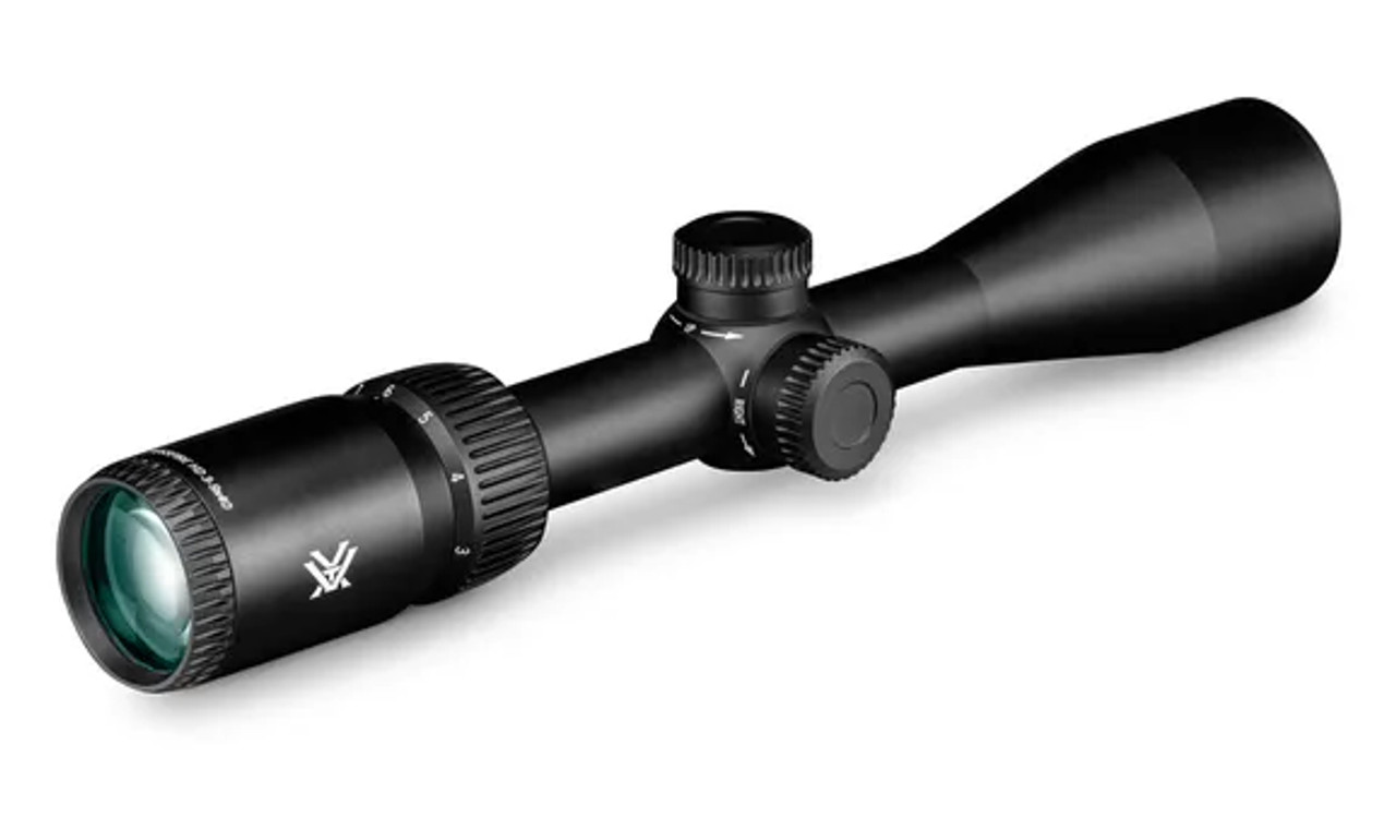 Whether threading shots through dense timber or dialing in at range, Crossfire® HD delivers sharper detail and improved light transmission. And with an illuminated center dot to boost accuracy in low light, it delivers the confidence to own any hunt.
Crossfire HD 3-9x40 Dimensions (in inches)
Product Dimensions
Lengths
L1	L2	L3	L4	L5	L6
12.5	1.7	1.9	4.9	4.0	3.7
Heights
H1	H2
1.9	1.7
Magnification	3-9x
Objective Lens Diameter	40 mm
Focal Plane	Second Focal Plane
Reticle	Illuminated Dead-Hold® 2A BDC (MOA)
Eye Relief	3.8"
Field of View	37.2' - 12.4' @ 100 yds.
Turret Style	Capped
Tube Size	1 inch
Adjustment Graduation	1/4 MOA
Travel Per Rotation	15 MOA
Max Elevation Adjustment	72 MOA
Max Windage Adjustment	72 MOA
Parallax Setting	100 yds.
Length	12.5"
Weight	17.1 oz.
HD Optical System	Optimized with select glass elements to deliver exceptional resolution, cut chromatic aberration, and provide outstanding color fidelity, edge-to-edge sharpness, and light transmission.
Illuminated Reticle	Provides precise aiming under low-light conditions.
Fully Multi-Coated Lenses	Anti-reflective coatings on all air-to-glass surfaces provide increased light transmission for greater clarity and low-light performance.
Fast-Focus Eyepiece	Allows quick and easy reticle focusing.
Aircraft Grade Aluminum	Constructed from a solid block of aircraft-grade aluminum for strength and rigidity.
Low-Glare Matte Black Anodize	Corrosion and wear resistant anodization provides low-glare matte surface and helps camouflage the shooter's position.
Waterproof	Designed to withstand harsh weather conditions.
Fogproof	Designed to withstand a wide range of temperatures.
Shockproof	Designed to withstand the highest levels of recoil and impact.
Illuminated Dead-Hold 2A BDC (MOA)
Pairs the trusted holdover and windage guidance of the Dead-Hold® BDC with an illuminated floating center dot for fast, precise aiming in low light. Designed for hunting and shooting at varying distances where holdover estimation matters.
Subtension detail for Crossfire HD 3-9x40 riflescope with Illuminated Dead-Hold 2A BDC MOA reticle.
Included in the Box
Neoprene Cover
3" Sunshade
Turret Tool
Lens Cloth
CR2032 Battery (Illuminated model only) Whether threading shots through dense timber or dialing in at range, Crossfire® HD delivers sharper detail and improved light transmission. And with an illuminated center dot to boost accuracy in low light, it delivers the confidence to own any hunt.
Crossfire HD 3-9x40 Dimensions (in inches)
Product Dimensions
Lengths
L1	L2	L3	L4	L5	L6
12.5	1.7	1.9	4.9	4.0	3.7
Heights
H1	H2
1.9	1.7
Magnification	3-9x
Objective Lens Diameter	40 mm
Focal Plane	Second Focal Plane
Reticle	Illuminated Dead-Hold® 2A BDC (MOA)
Eye Relief	3.8"
Field of View	37.2' - 12.4' @ 100 yds.
Turret Style	Capped
Tube Size	1 inch
Adjustment Graduation	1/4 MOA
Travel Per Rotation	15 MOA
Max Elevation Adjustment	72 MOA
Max Windage Adjustment	72 MOA
Parallax Setting	100 yds.
Length	12.5"
Weight	17.1 oz.
HD Optical System	Optimized with select glass elements to deliver exceptional resolution, cut chromatic aberration, and provide outstanding color fidelity, edge-to-edge sharpness, and light transmission.
Illuminated Reticle	Provides precise aiming under low-light conditions.
Fully Multi-Coated Lenses	Anti-reflective coatings on all air-to-glass surfaces provide increased light transmission for greater clarity and low-light performance.
Fast-Focus Eyepiece	Allows quick and easy reticle focusing.
Aircraft Grade Aluminum	Constructed from a solid block of aircraft-grade aluminum for strength and rigidity.
Low-Glare Matte Black Anodize	Corrosion and wear resistant anodization provides low-glare matte surface and helps camouflage the shooter's position.
Waterproof	Designed to withstand harsh weather conditions.
Fogproof	Designed to withstand a wide range of temperatures.
Shockproof	Designed to withstand the highest levels of recoil and impact.
Illuminated Dead-Hold 2A BDC (MOA)
Pairs the trusted holdover and windage guidance of the Dead-Hold® BDC with an illuminated floating center dot for fast, precise aiming in low light. Designed for hunting and shooting at varying distances where holdover estimation matters.
Subtension detail for Crossfire HD 3-9x40 riflescope with Illuminated Dead-Hold 2A BDC MOA reticle.
Included in the Box
Neoprene Cover
3" Sunshade
Turret Tool
Lens Cloth
CR2032 Battery (Illuminated model only)