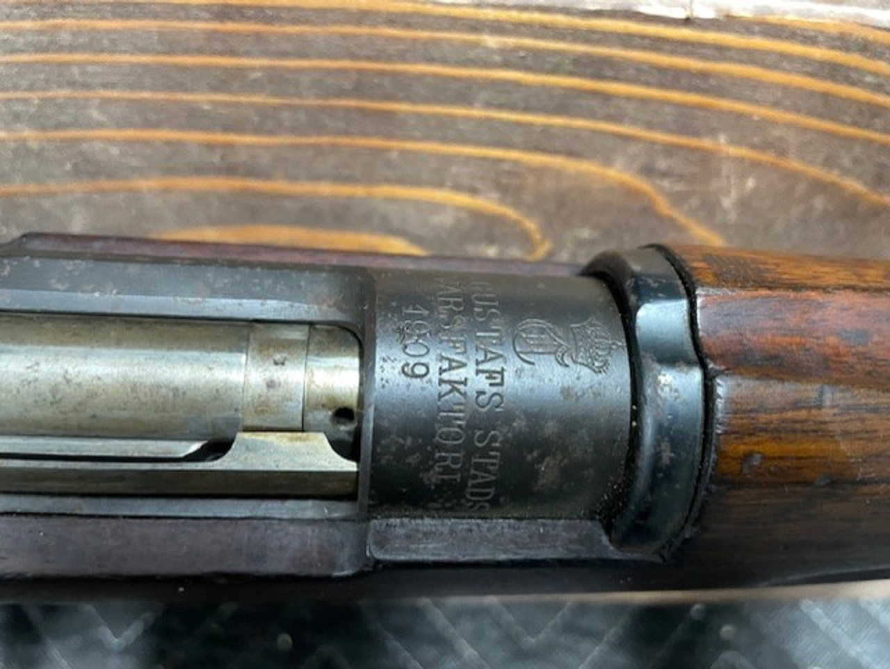Used Carl Gustav Mauser 96 6.5x55 Swedish Full Wood (Missing Thread Protector) Used Carl Gustav Mauser 96 6.5x55 Swedish Full Wood (Missing Thread Protector)
