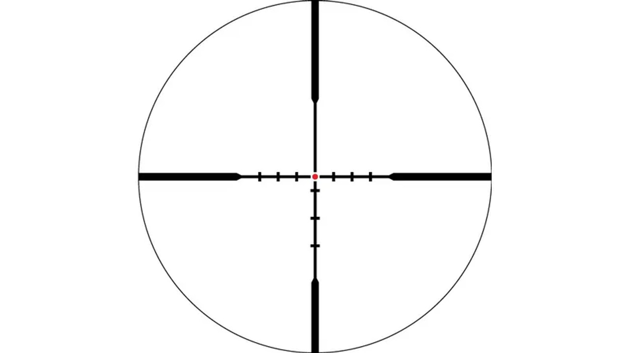 About this product
The Crossfire® HD 1.5-5.5x32 Scout delivers generous eye relief for snap shots and close-range encounters—whether mounted on a scout rifle or handgun. The illuminated center dot ensures faster, more accurate targeting in low light.

Crossfire HD 1.5-5.5x32 Dimensions (in inches)
Product Dimensions
Lengths
L1	L2	L3	L4	L5	L6
8.7	1.1	1.1	3.5	2.2	3.0
Heights
H1	H2
1.6	1.6
Recommended uses
Hunting

 
Specifications
 
Magnification	1.5-5.5x
Objective Lens Diameter	32 mm
Focal Plane	Second Focal Plane
Reticle	Illuminated Dead-Hold® 2A BDC (MOA)
Eye Relief	1.5x = 24.0”
5.5x = 13.0”
Field of View	23.0' - 6.8" @ 100 yds.
Turret Style	Capped
Tube Size	1 inch
Adjustment Graduation	1/4 MOA
Travel Per Rotation	15 MOA
Max Elevation Adjustment	100 MOA
Max Windage Adjustment	100 MOA
Parallax Setting	100 yds.
Length	8.7"
Weight	11.6 oz.
Feature Tech
HD Optical System
Optimized with select glass elements to deliver exceptional resolution, cut chromatic aberration, and provide outstanding color fidelity, edge-to-edge sharpness, and light transmission.
Illuminated Reticle
Provides precise aiming under low-light conditions.
Fully Multi-Coated Lenses
Anti-reflective coatings on all air-to-glass surfaces provide increased light transmission for greater clarity and low-light performance.
Fast-Focus Eyepiece
Allows for quick and easy reticle focusing.
Aircraft Grade Aluminum
Constructed from a solid block of aircraft-grade aluminum for strength and rigidity.
Low-Glare Matte Black Anodize
Corrosion and wear resistant anodization provides low-glare matte surface and helps camouflage the shooter's position.
Waterproof
Designed to withstand harsh weather conditions.
Fogproof
Designed to withstand a wide range of temperatures.
Shockproof
Designed to withstand the highest levels of recoil and impact.
Reticle
 
ILLUMINATED DEAD-HOLD® 2A BDC (MOA)
Pairs the trusted holdover and windage guidance of the Dead-Hold® BDC with an illuminated floating center dot for fast, precise aiming in low light. Designed for hunting and shooting at varying distances where holdover estimation matters.
Illuminated Dead-Hold 2A BDC Reticle