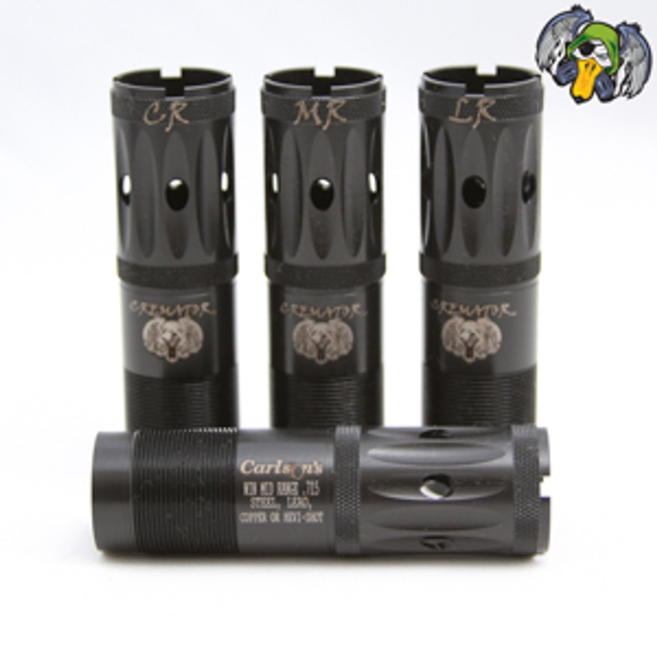 **ONLY ONE CHOKE IN PACKAGE**

DOES NOT FIT WINCHESTER SX-2, SX-3, SX-4 or SXP
Winchester SX-2, SX-3, SX-4 & SXP use Browning Invector Plus (click here)
There can be several styles of chokes used by a number of shotgun manufacturers. Please check our detailed interchange guide to be sure this is the right product for your shotgun. Click here for that information   Carlson’s Cremator® Choke Tubes feature our brand new Triple Shot Technology (TST) and is offered in close mid and long range constrictions. TST is a series of three graduated rings in the taper section of the choke tube that allows a more gradual transition from the shotgun bore to the final constriction. This design offers reduced pellet deformation, less flyers and more dense patterns. These benefits make the Cremator® Series extremely effective on all types of waterfowl throughout the entire season. The Cremator® series has no size or speed restrictions with steel shot in any of the three constrictions. You also get all the benefits of an extended choke tube, including a 25% longer parallel section for tighter and more dense patterns, wrench-less installation, quick removal and helps with muzzle protection. They are offered in your choice of ported or non-ported configurations. Like all of our tubes Carlson’s Cremator® Series Choke Tubes are made in the U.S.A., carry a lifetime warranty and are precision-machined from heat-treated 17-4 stainless steel.



 

Carlson’s Choke Tubes Are Proudly Made In The U.s.a.

We back all of our choke tubes with a lifetime warranty, so you can focus on busting clays and filling bag limits. If any damage occurs to your choke tube, just package it up and mail it back to us for a replacement.