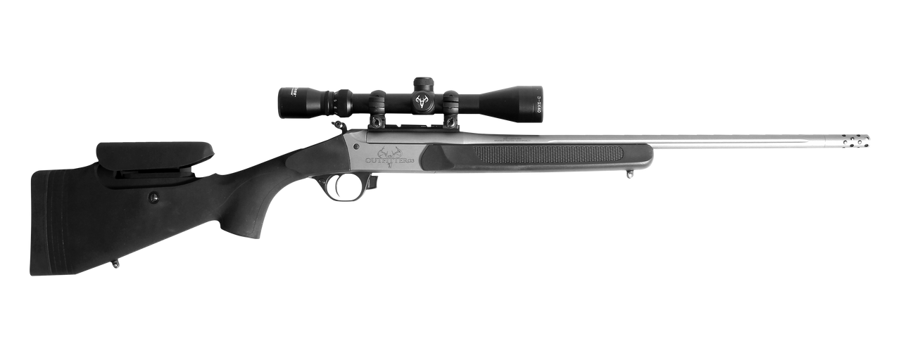 Traditions® Pro Series offers hunters and shooters all the bells and whistles they would be looking for in a firearm. This series provides the most full-featured options Traditions® has offered. The Pro Series is set apart by 3 distinct features. The adjustable length of pull provides spacers that can be added or removed and the adjustable cheekpiece can be lowered or raised by simply turning a screw in the side of the stock. With the adjustments able to be made, this allows for a more comfortable shooting experience. The threaded barrel allows for the option to add a muzzle brake and reduce recoil and for better control. The Pro Series has everything you could want in a firearm!

Traditions® Outfitter G3 Rifle is a break-action, single shot cartridge rifle. This centerfire rifle is the perfect choice for whitetail and large game hunting. With a 22" Chromoly steel fluted barrel, the Outfitter G3 is lightweight, easy to carry, and extremely accurate.

The Outfitter G3 is also equipped with Traditions® Elite XT™ trigger system. The Elite XT™ trigger system is designed with a rebounding hammer and a manual cross block trigger safety. The Elite XT™ trigger allows the action to be broken open with the cross bolt safety engaged which allows you to load or unload your Outfitter G3 and view the chamber.

This model is available in 360 Buckhammer, comes muzzle brake, and comes with a 3-9x40 Duplex scope mounted and boresighted by a factory-trained technician. It has a 1:12" rate of twist and also has the patented QD removable forend which removes with the press of a button for easy breakdown. 

 

OUTFITTER G3 FEATURES:

360 BUCKHAMMER
ADJUSTABLE CHEEKPIECE
ADJUSTABLE LENGTH OF PULL
THREADED BARREL
22" CHROMOLY STEEL FLUTED BARREL
PREMIUM CERAKOTE FINISH ON BARREL
WEIGHS 6.25 LBS (GUN ONLY)
ELITE XT™ TRIGGER SYSTEM
1:12" TWIST
Manual Trigger Block Safety
Steel Frame
11 Degree Target Crown
Drilled & Tapped
Lightweight and Manueverable
Excellent for smaller framed shooters
Thread Pitch M18 x 1
Item #: CR5-366650T