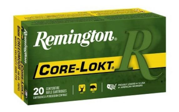Product Details
Details
Manufacturer: Remington
Model Number: R6CM01
Ammo Bullet Type: Pointed Soft Point Core-Lokt
Ammo Casing Type: Brass
Ammo Bullet Weight: 100 grain
Ammo Round Count: 20/Box
Caliber Multi: 6mm Creedmoor
Muzzle Energy: 1945 lb/ft
Muzzle Velocity: 2960 fps
Application: Hunting
Series/Collection: Core-Lokt
Bullet Material: Copper
Features
Since 1939, more hunters have relied on Remington Core-Lokt than any other big game ammunition, and rightly so. It's filled more tags on more continents than any other load. Core-Lokt is the original controlled expansion bullet. Its time-proven performance has made it hunting's first choice for over 75 years. The tapered copper jacket is locked to a solid lead core delivering massive 2X expansion, weight retention and consistent on-game results. Trust your next hunt to the best-selling hunting ammunition of all time.