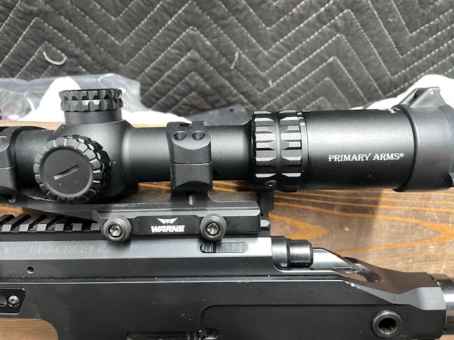 Used Black Creek Labs MRX Bison 7.62x39 w/Muzzle Brake, Warne QD Scope Mount & Primary Arms ACSS-Rator1-8x24 FFP Scope