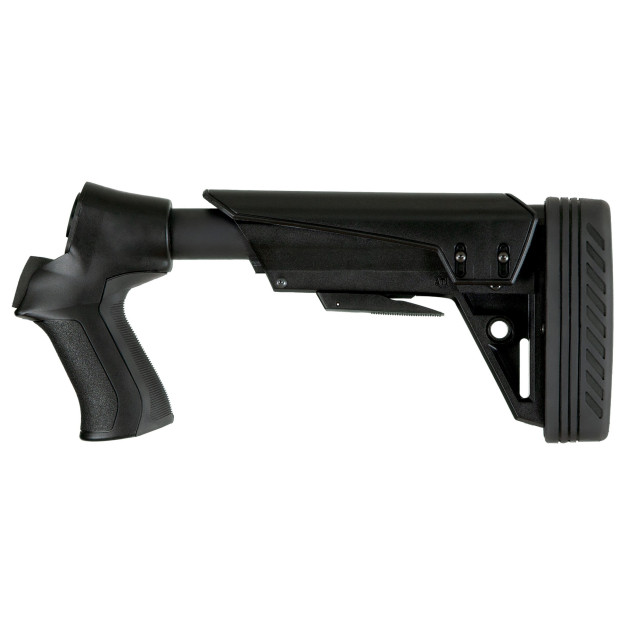 Fits:

Mossberg 500/535/590/835 12ga & 20ga (proud fit), Maverick 88 12ga & 20ga (proud fit)
Remington 870/887 12ga
Winchester SXP 12ga
For the Winchester 1200/1300 12ga & 20ga (proud fit) you will need an additional adaptor, click here for the adaptor.
SXP model year 2021 and newer will require modification to the adaptor before assembly to the shotgun, click here for more information. SXP Model year 2020 and older no modification needed.
Most Savage Stevens 320 12ga before 2016,
For the Savage 320 Shotgun adapter 2017-current you will need an additional adaptor, click here for the adaptor.
TriStar Raptor 12ga
Charles Daley 301 Pump-Action Field Shotgun 12ga Shotguns
Does Not Fit .410 Gauge Shotguns
Features:

T3 Pistol Grip GEN2 Shotgun Stock
Compact for Transport & Carry
Length of Pull: 13 1/8″ to 16 5/8″
TactLite GEN2 6-Position Adjustable Mil-Spec Stock
TracLOCK GEN2 System
Provides Smooth Secure Stock Adjustments
Eliminates Horizontal & Vertical Movement of the Stock on the Buffer Tube
Eliminates the Need for Secondary Locking Mechanisms
No Snag Points
X Series Recoil Reducing Pistol Grip
Buil-In X Series Recoil Absorbing Backstrap
Slim Ergonomic Design
Sure-Grip Texture for Increase Control
X2 Recoil Reducing Butt-Pad
Upgraded 1 1/4″ Thick Pad
Recoil Impact is Absorbed
Reduces Muzzle Lift
Eliminates the Felt Punch of the Recoil
Shoot Any Load Size with No Pain Transfer to the Shooter
Not Affected by Chemicals or Extreme Temperatures
Dual Sided QD Sling Attachment Points
Dual Slots for Tactical Sling Attachment
Adjustable/Removable Cheekrest
Elongated Design to Fit All Users
Cheekrest Provides ½” of Vertical Adjustment
Easy Installation
Universal Mount System
Securely Fasten your Tactical Stock with no Specialized Tools
Mounts Included for All Supported Models in One Package
All Mounting Hardware Included
Scratchproof & Weatherproof
DuPont® Extreme Reinforced Polymer
Limited Lifetime Warranty
Made in the USA