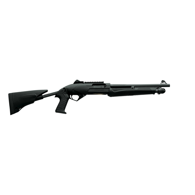 Benelli Super Nova Tactical

Benelli’s SuperNova Tactical embodies a modular design concept in a 12-gauge pump-action shotgun sight. At the heart of this new pump gun is a lightweight steel skeleton framework over-molded with a high-tech polymer, making the SuperNova Tactical super-light, super-strong and almost completely impervious to any weather condition.

But the SuperNova Tactical isn’t just tough on the outside. Dual-action bars and a two-lug rotary bolt head that locks up steel to steel inside the barrel ensures that the SuperNova Tactical is rock solid to the core and capable of handling everything from light loads to 3-1/2" Magnums. The SuperNova Tactical comes with military-style ghost-ring sights. The rear sight is click-adjustable for both windage and elevation.  A magazine cut-off on the forearm allows for safe carry with a full magazine and empty chamber. The top of the SuperNova’s receiver is drilled and tapped to accommodate easy attachment of military-style optics.

What distinguishes Benelli from the competition is the ultra-reliability and quality built into every gun based on superior technology and craftsmanship. Benelli's Inertia Driven® operating system incorporates total efficiency with complete reliability—best summed up as "Simply Perfect."

The Inertia Driven® system, combined with features like ComforTech®, AirTouch®, SteadyGrip™, GripTight®, and Crio® System, offers shooters and hunters an edge that allows them to hunt longer, harder, and more successfully.

Benelli has total confidence in its products and backs every gun with an industry-leading 10-year warranty.

Features:

Collapsing multi-position stock
Fixed cylinder choke.
Extra short, ultra-tactical barrel & collapsing tactical butt stock with rubberized pistol grip
SuperNova Tactical Ghost-ring models accept a Weaver 93-A base.
6-Position adjustable stock
The button on the underside of the forend activates a shell stop, allowing a chambered shell to be removed without releasing rounds from the magazine.
Specifications:

Gauge: 12
Action: Pump
Chamber: 2-3/4", 3", 3-1/2"
Capacity: 4+1
Sights: Ghost-Ring Adjustable Rear, Fixed Front
Stock: 6-Position Adjustable
Barrel Length: 14.5"
Choke: Cylinder Bore
Overall Length: 31.25"
Weight: 7.5 lbs.
Part #: A0389400
