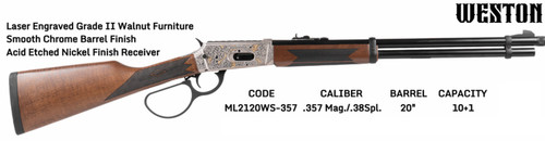 Grade 2 Walnut Furniture Laser Engraved, Smooth Chrome Barrel Finish, Acid Etched Nickel Finish Receiver