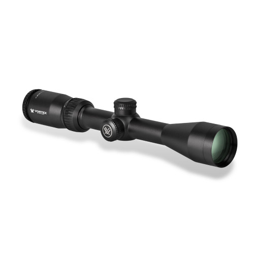 VORTEX CROSSFIRE II 3-9X40 RIFLESCOPE (1-INCH) BDC
VT-CF2-31007
With long eye relief, a fast-focus eyepiece, fully multi-coated lenses and resettable MOA turrets, there's no compromising on the Crossfire II. Clear, tough and bright, this riflescope hands other value-priced riflescopes their hat. The hard anodized single-piece aircraft-grade aluminum tube is nitrogen purged and o-ring sealed for waterproof/fogproof performance.

SKU	VT-CF2-31007
Magnification	3 – 9
Objective Lens Diameter	40 mm
Eye Relief	3.8 inches
Field of View	34.1–12.6 feet/100 yards
Tube Size	1 inch
Turret Style	Capped
Adjustment Graduation	1/4 MOA
Travel per Rotation	15 MOA
Max Elevation Adjustment	60 MOA
Max Windage Adjustment	60 MOA
Parallax Setting	100 yards
Length	11.86 inches
Weight	15 ounces
Riflescope Manual (.pdf)	Download PDF
Reticle Manual (.pdf)	Download PDF
Included in the Box
Removable lens covers
Lens cloth

 
VIP Unconditional Lifetime Warranty
Crossfire II Dimensions
Lengths
L1	L2	L3	L4	L5	L6
11.86	2.1	2.1	5.39	3.15	3.6
Heights
H1	H2
1.89	1.68
Dimensions measured in inches.

OPTICAL FEATURES
Fully Multi-Coated	Increases light transmission with multiple anti-reflective coatings on all air-to-glass surfaces.
Second Focal Plane Reticle	Scale of reticle maintains the same ideally-sized appearance. Listed reticle subtensions used for estimating range, holdover and wind drift correction are accurate at the highest magnification.
CONSTRUCTION FEATURES
Tube Size	1-inch diameter.
Single-Piece Tube	Maximizes alignment for improved accuracy and optimum visual performance, as well as ensures strength and waterproofness.
Aircraft-Grade Aluminum	Constructed from a solid block of aircraft-grade aluminum for strength and rigidity.
Waterproof	O-ring seals prevent moisture, dust and debris from penetrating the riflescope for reliable performance in all environments.
Fogproof	Nitrogen gas purging prevents internal fogging over a wide range of temperatures.
Shockproof	Rugged construction withstands recoil and impact.
Hard Anodized Finish	Highly durable low-glare matte finish helps camouflage the shooter's position.
Capped Reset Turrets	Allow re-indexing of the turret to zero after sighting in the riflescope. Caps provide external protection for turret.
CONVENIENCE FEATURES
Fast Focus Eyepiece	Allows quick and easy reticle focusing.