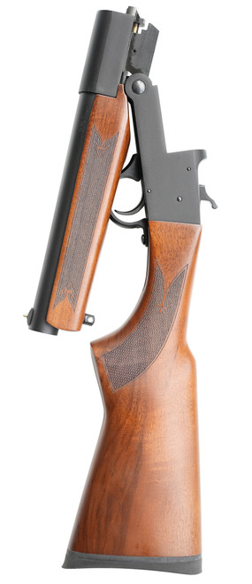 The Trailhand 12GA Single-shot was specifically designed for the Canadian market to feature a lightweight and compact design in a NON-RESTRICTED package.

Weighing in at just 4.2lbs and only 22.5” in overall length, this shotgun is small enough to be carried in a pack, ATV Box, vehicle or anywhere space is limited. The barrel quickly and conveniently folds down against the action for stowage in bug-out bag or survival kit, with longest portion only 17" in length. The light weight and compact dimensions also makes the Trailhand a great compliment for smaller statured and beginner shooters when combined with 1.75” mini shells.

Unlike pistol grip only or mare’s leg stocks, the Trailhand stock is long enough to be shouldered. The barrel is rated for steel shot and is 9.8” in length, and includes interchangeable chokes and a chamber sized for 3” magnum.

The Trailhand features an external hammer and a beautiful walnut stock, well adorned with decorative checkering for a sturdy grip with gloves or in wet conditions. Optionally available with a stock shell carrier and a mini softcase, designed for when barrel is folded, for the most compact option.

Comes with manual and cylinder, modified and full chokes. Like all firearms imported by Tactical Imports, the Trailhand is backed with a full LIFETIME WARRANTY.

No sales to USA. Sub 26" OAL restriction only applies to firearms when this is reached via folding, telescoping or otherwise. Since the Trailhand has a fixed OAL and is not a handgun, it is therefore non-restricted. FRT# 200085-1

Features:
•Lifetime Warranty
•Ultra-compact
•Lightweight and portable
•Practical design
•Beginner-friendly option
•Durable and attractive



Specifications:

Gauge: 12 Gauge
Action: Break Action 
Chamber: 2-3/4" or 3"
Capacity: 1
Sights: Brass Bead
Stock: Fixed
Barrel Length: 9.8"
Choke: Interchangeable Chokes
Extraction Method: Extractors
Overall Length: 572mm, 22.5"
Weight: 1900g, 4.2lbs