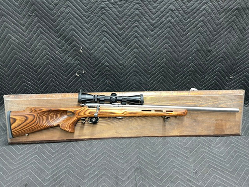 Used Savage MKII 22lr 21" Stainless HB w/Leupold 2-7x32 Scope & Laminate Thumbhole Stock