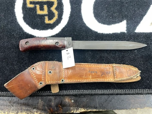 Used CZ VZ-59 Bayonet w/Leather Sheath **Stitching Coming Apart at Tip**  #2