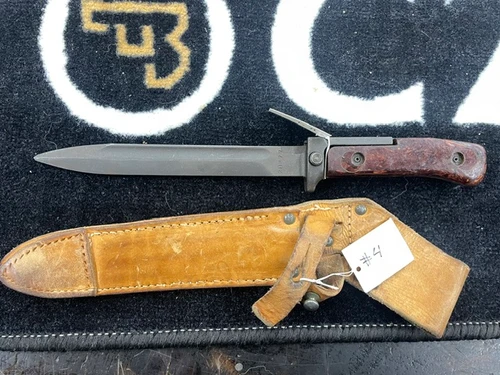 Used CZ VZ-59 Bayonet w/Leather Sheath **Stitching Coming Apart at Tip**  #4
