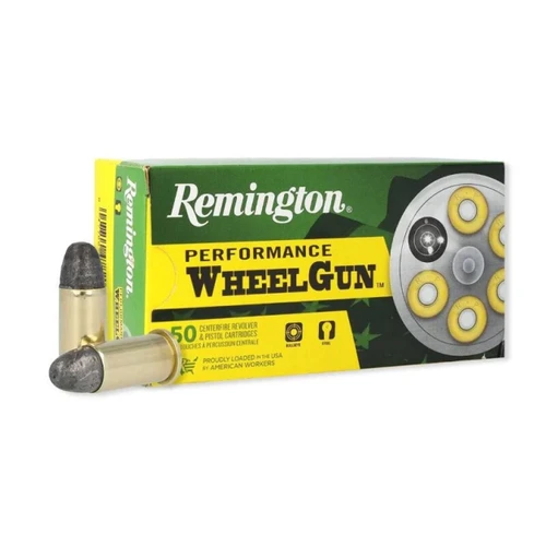 Details
Manufacturer: Remington
Model Number: RPW38SC
Ammo Bullet Type: Lead Round Nose
Ammo Casing Type: Brass
Ammo Bullet Weight: 125 grain
Ammo Round Count: 50/Box
Caliber Multi: .38 Short Colt
Muzzle Energy: 148 lb/ft
Muzzle Velocity: 730 fps
Application: Casual, Target, Training Shooting
Series/Collection: Performance WheelGun
Features
Consistency, accuracy and iron-clad reliability. Engineered to take your revolver and lever rifle skills to the next level. Made with high-quality components and Remington Kleanbore priming that will not rust or corrode barrel. Available in traditional Revolver and Lever Rifle bullet styles for competitive and target shooting applications. For the legendary performance and quality that Wheel gun and Lever Rifle owners demand, Remington Performance Wheel Gun delivers in spades.