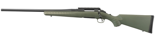 Ruger's American Rifle offers minute-of-angle accuracy that can make every hunt a success. The one-piece, three-lug bolt with 70 degree throw provides ample scope clearance and utilizes a full diameter bolt body and dual cocking cams for smooth, easy cycling. Its patent-pending Power Bedding, integral bedding block system positively locates the receiver and free-floats the barrel for outstanding accuracy. The ergonomic, lightweight synthetic stock with soft rubber buttpad is designed for quick, easy handling and blends a classic look with modern forend contouring and grip serrations. The American Rifle also has a Ruger Marksman adjustable trigger, cold hammer-forged barrel, and a tang safety. The Predator model features a heavy tapered, threaded barrel and an one-piece aluminum scope rail. This 308 Winchester model is for left handed shooters.
Action : Bolt
Caliber : 308 Winchester
Barrel Length : 22"
Capacity : 4+1
Trigger : Adjustable Ruger Marksman
Safety : Tang
OAL : 42"
Weight : 6.6 lbs
Stock Description : Fixed
Metal Finish : Black
