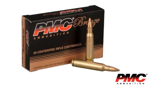 PMC Bronze 223 Rem Rifle Ammo, 55 Gr FMJBT – 20Rds

Specifications:
Caliber: .223 Remington
Bullet Weight: 55 Grain
Bullet Type: FMJBT
Case Type: Brass
Muzzle Velocity: 2900 FPS
Package Quantity: 20 rounds