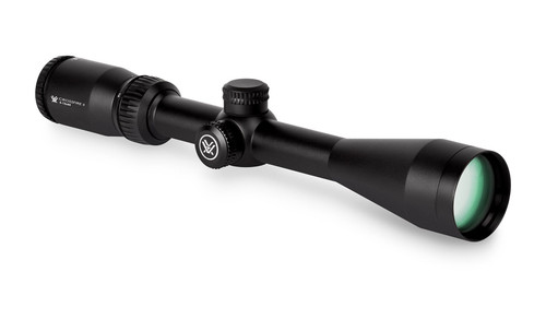 Vortex Crossfire 2 4-12x44 Dead-Hold BDC Scope

High performance meets economical. Clear, tough, and bright, our popular Crossfire II line is built to exceed the performance standards of similarly priced riflescopes. Long eye relief, a fast-focus eyepiece, fully multi-coated lenses, and resettable MOA turrets are hallmarks of the series.

Magnification 4-12x
Objective Lens Diameter 44 mm
Eye Relief 3.9 inches
Field of View 24.7-8.4 ft/100 yds
Tube Size 1 inch
Turret Style Capped
Adjustment Graduation 1/4 MOA
Travel Per Rotation 15 MOA
Max Elevation Adjustment 50 MOA
Max Windage Adjustment 50 MOA
Parallax Setting 100 yards
Length 13.4 inches
Weight 15.6 oz