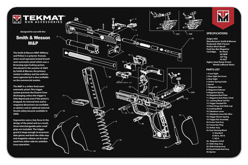 TekMat is the creator of original printed cleaning and maintenance mat. Our 17” TekMats are large enough to handle a fully disassembled handgun with room to spare for tools and accessories. The 1/8” padding on these mats not only provides a premium feel and high level of quality but it offers extra protection from any rough handling or drops while working on your firearm. The ultra soft, oil and water-resistant surface helps protect your firearm from scratches while the diagrams and illustrations help with cleaning, disassembly and are just plain fun to look at.