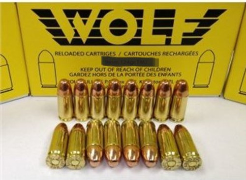 Wolf 40 s&w 180gr TMJ 50 rds **RELOADED AMMO*