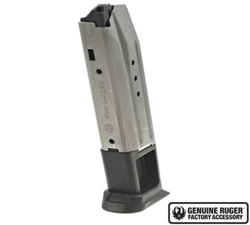 Nickel-Teflon® plated, stainless steel, 10-Round, 9mm magazine designed for the Ruger American Pistol®. It is also compatible with the PC Carbine™ with the Ruger American Pistol® magazine well insert installed. Made in the USA.