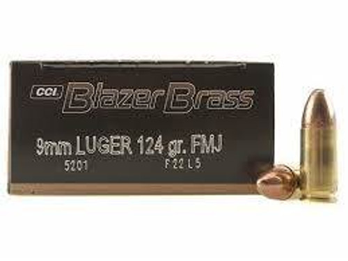 Blazer Brass 9mm Luger 124G FMJ Case of 1000rds

This Ammunition has the same great value and exceptional performance found in CCI Blazer Ammunition, but it has a boxer-primed, reloadable brass case. It is the perfect practice and training ammunition. This ammunition is new production and non-corrosive.

Calibre: 9mm Luger

Bullet Weight: 124 Grain
Bullet Style: Full Metal Jacket
Case Type: Brass
Muzzle Velocity: 1090 fps
Muzzle Energy: 327 ft. lbs.