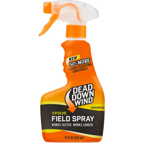 
Dead Down Wind’s Evolve 3D+ Field Spray features advanced enzyme technology to eliminate an unmatched broad spectrum of odours. Evolve 3D+ is the #1 Field Spray in the Industry for hunters who need to get in close.
Enzyme formulations attack the bad bacteria and leave the good bacteria that is beneficial to your skin.
Does not contain biocides and is skin safe.
New formula contains 50% more odour-fighting enzymes.