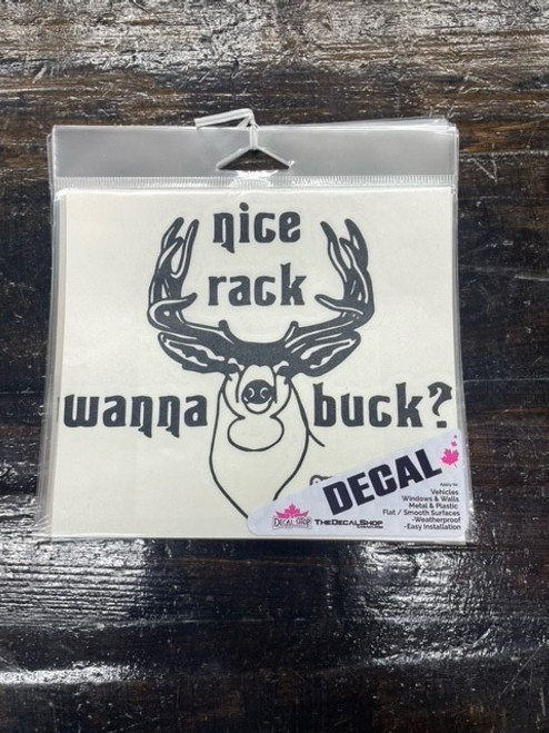 Nice Rack Wanna Buck? - 5" x 6" Black