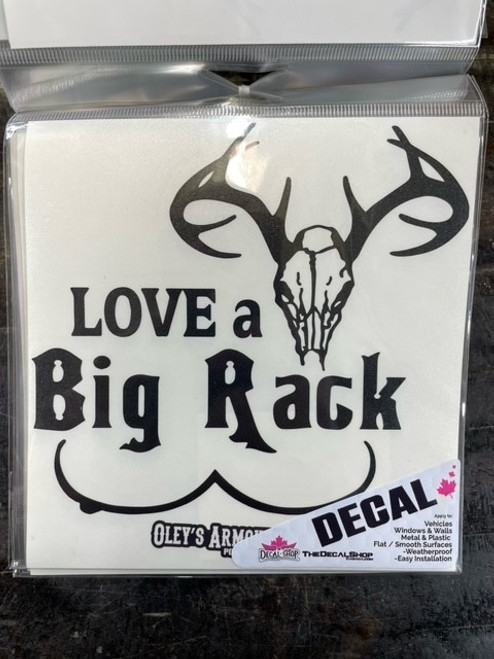 Love A Big Rack - Skull - 6" x 6" Black