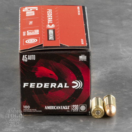 Federal Ammunition 230 Grain Full Metal Jacket (FMJ) Ammo Details
Federal’s American Eagle line of ammunition delivers amazing value. Each 45 ACP round in this box of 100 is comprised of high quality components, standardized to the degree that only a technological powerhouse like Federal could manage. This round’s 230 grain projectile has a uniform core and concentric jacket, and will feed smoothly in a semi-automatic, fly straight to its target, and penetrate a variety of the types of media that are most often used for targets. Its propellant is carefully matched to deliver the optimal chamber pressure for its caliber, and won’t leave behind excessive residues that would have muddied up your action. Its Boxer primer is similarly clean burning, and non-corrosive so that you can sit on this value pack of ammo for years. A Federal brass casing is sturdy and reloadable, so this investment will keep on yielding returns at your reloading press. And because it’s Federal Eagle, it’s very budget-friendly -- you can really open fire without thinking about the money.
Manufacturer
Federal Ammunition
Condition
New
Bullet Weight
230 Grain
Bullet Type
Full Metal Jacket (FMJ)
Use Type
Range Training
Casing Type
Brass
Quantity
100
Ammo Caliber
45 ACP (Auto)
Manufacturer SKU
AE45A100
Primer Type
Boxer
Muzzle Velocity
890
Muzzle Energy
404
UPC Barcode
029465062460
Cost Per Round
$0.61/ppr
