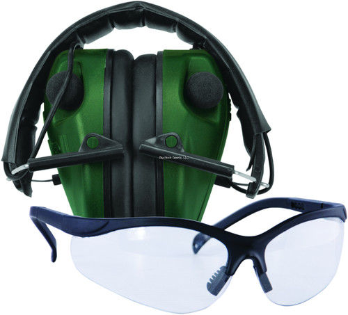The Low-Profile E-Max® hearing protection combines great circuitry with a low profile earcup that’s ideal for shotgun shooters and action shooters. The E-Max® amplifies sounds below 85 decibels, which amplifies normal communication, range commands, and environmental sounds. Above 85 decibels, the microphones shut off for a split second to protect the shooter’s hearing. Two microphones – one in each cup – give the user true stereo sound and allow the user to identify the directional source of a sound. Includes an integrated audio input jack allowing music to be played. Runs on 2 AAA batteries (not included). 23dB Noise Reduction Rating.

FEATURES
AMPLIFY SOUNDS BELOW 85 DECIBELS, ABOVE 85 DECIBELS, THE MICROPHONES INSTANTLY SHUT OFF TO PROTECT THE SHOOTER'S HEARING
AUDIO INPUT JACK
TRUE STEREO AMPLIFICATION DELIVERS MAXIMUM VOLUME AND CLARITY
SHOOTING GLASSES MEET ANSI Z87.1 STANDARDS
ADJUSTABLE NOSE PIECE AND TEMPLES
23DB NOISE REDUCTION RATING