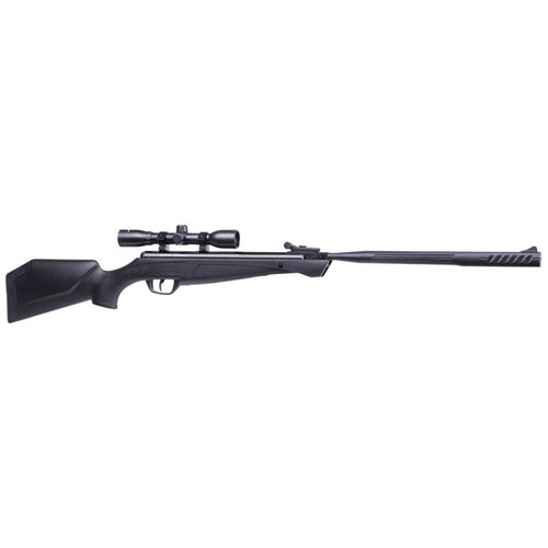 The Crosman® Shockwave .177 break barrel air rifle boasts a lighter and smoother cocking force than others in its class. With Nitro Piston technology, the Shockwave has reduced recoil and shoots with 70% less noise. This rifle features a durable all-weather synthetic stock and foregrip, rifled steel barrel, two-stage adjustable trigger, and 4x32mm scope. The Shockwave generates velocities up to 1200 fps and delivers power and accuracy in a contemporary package.

FEATURES
.177 caliber, break barrel air rifle
Powered by Nitro Piston technology for more accuracy, more speed and more power
All-weather synthetic stock and rifled steel barrel
Adjustable, two-stage trigger
4x32 scope to ensure downrange accuracy