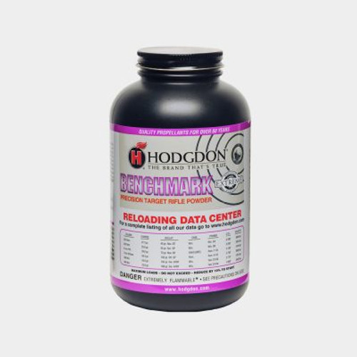 BENCHMARK
As the name implies, this Extreme Extruded propellant was developed for precision cartridges.

As such, it is ideally suited for benchrest and small varmint cartridges like the 6mm PPC, 22 PPC, 6mm BR, 223 Rem. and 222 Rem. Additionally, it performs superbly in the 204 Ruger and with light match bullets in 308 Winchester.

With small, easy metering granules, competitive-shooting reloaders will love how it flows through progressive presses.
