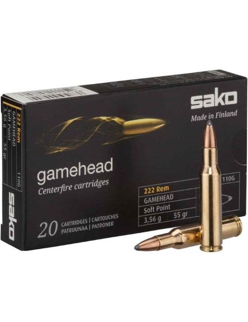 The Sako Gamehead bullet is a traditional and accurate soft point bullet.

An excellent all-purpose hunting bullet on small/medium sized game. 223 Rem, SoftPoint, 3,56g / 55 ggr