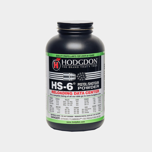 HS-6
HS-6 is a fine spherical propellant that has wide application in pistol and shotshell.

In pistol, 9mm, 38 Super, 40 S&W and 10mm Auto are some of the cartridges where HS-6 provides top performance.

In shotshell, HS-6 yields excellent heavy field loadings in 28-, 20-, 12- and 10-gauge.

HS-6 is truly an outstanding spherical propellant and identical to Winchester’s discontinued 540.