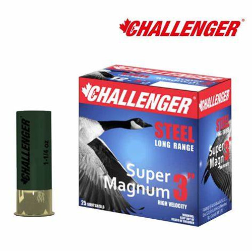 Make those Pheasants Fear Canadian-made Upland Loads

Your answer for duck and goose! Take down duck and goose up to 50 yards away with the accurate, deadly and dependable Challenger 12 ga. Steel Super Magnum.

Specifications:

Comes in 1-1/4oz loads
1450 fps
Steel shot