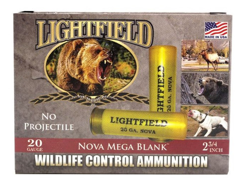 Lightfield NOVA Mega Blank Concussion Round

Lightfield is the premier manufacturer of shotgun ammunition. While perfecting the sabot slug in the 1970's for the US Marine Corps, they 'set the standard by which all other slugs are judged'. Innovative designs and cutting edge engineering with both lethal and 'less than lethal' shotgun rounds is what Lightfield is all about. Whether you need ammunition for Hunting, Law Enforcement, Pest Control or Home Defense, Lightfield has a round for you. 

The NOVA - DR is a Mega-Blank with high intensity muzzle flash and concussion. It should never be fired directly at persons. The intense blast signature and flash are intended to serve several purposes: Ideal for use as a warning shot. Disorient and disable an intruder. Alternative to firing a projectile in your home. Can be used as an alternative method to control or redirect dangerous animals.

Specifications:

Gauge: 20 Gauge
Length: 2-3/4"
Shot Type: Blank Concussion Round
Part #: CWNB-20