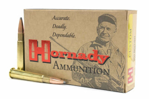Hornady 303 British 150gr InterLock SP

Millions of successful hunts have proven the accuracy and deadly effect of the famous Hornady® InterLock,® SST,® InterBond® and GMX® bullets we load into Hornady® Custom™ rifle ammunition.

Every round of Hornady® Custom™ ammunition is hand inspected before packaging to ensure the highest levels of quality control. At Hornady,® we manufacture Custom™ ammunition to give shooters and hunters the advantage of handloaded accuracy in a factory load.