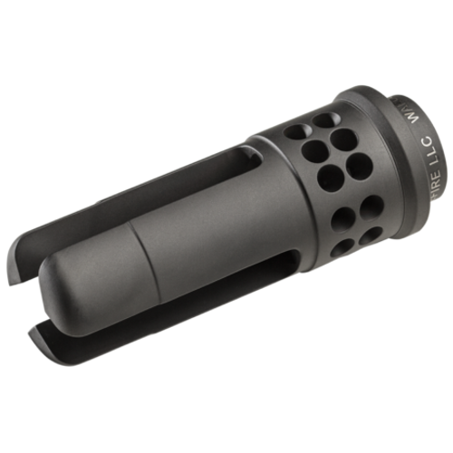 The revolutionary SureFire WARCOMP-556-M15X1 flash hider, which fits HK 417 weapons and variants with M15X1 TPI muzzle threads, is the world’s most shootable flash hider. Its patent-pending design provides three valuable functions:

It provides over 99% reduction in muzzle flash compared to a plain muzzle, which helps to conceal the shooter’s location and preserve his dark-adapted vision.
It virtually eliminates muzzle rise, which enhances monitoring of target reaction and staying on target for faster follow-up shots.
It serves as a rock-solid mounting adapter for all SureFire SOCOM Series 5.56mm Fast-Attach® suppressors, including our SOCOM556-RC model, which placed first in the most extensive and rigorous suppressor testing ever conducted by US Special Operations Command.
Precision machined from US Mill-certified heat-treated stainless steel bar stock — including high-precision single-point cut threads for optimum thread interface — the WARCOMP-556-M15X1 features an Ionbond DLC coating to provide maximum protection under harsh environmental conditions and to facilitate cleaning even after extreme use.

When used in conjunction with a SureFire SOCOM Series Fast-Attach suppressor, the WARCOMP provides multiple bearing surfaces to ensure superior suppressor alignment and prevent any ringing of tines inside the suppressor. A rear labyrinth seal mitigates gas leaking from the back of a suppressor, minimizes potential carbon buildup in the indexing system, and facilitates suppressor removal after extended firing. Every SureFire WarComp is individually inspected for concentricity and alignment.

For rock-solid mounting of a SOCOM Series suppressor, unparalleled flash reduction, and minimizing muzzle rise, there’s literally nothing like a SureFire WarComp—the world’s most shootable flash hider.

Features
Patent-pending design provides over 99% flash elimination; virtually eliminates muzzle rise
Serves as rock-solid mounting adapter for SureFire SOCOM suppressors
Multiple bearing surfaces provide suppressor alignment and prevent tines from ringing inside suppressor
Precision machined from US mill-certified heat-treated stainless steel bar stock
High-precision single-point cut barrel threads for optimum thread interface
Individually inspected for all critical dimensions, including concentricity and alignment
Ionbond DLC coating provides maximum protection against harsh environmental conditions and facilitates cleaning after extreme use
Labyrinth seals prevent carbon buildup on suppressor lock ring indexing system
Installation requires no permanent modifications to weapon
Made in the USA and backed by SureFire No-Hassle Guarantee