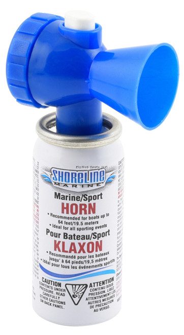 Shoreline Marine Mini Eco Air Horn  - The Shoreline Marine Air Horn meets USCG requirements for Marine/Sport use. Easy to operate with the push of a button. Hear it up to one mile away with its 120-decibel volume.