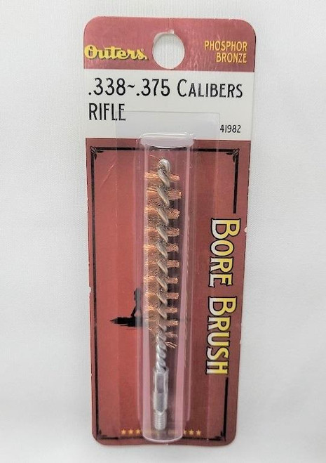Outer's .338-.375 Cal.Rifle Phosphor Bronze Brush
PRODUCT FEATURES
*Precise brush diameter for complete bore coverage.
*Chemical-resistant bristles for added durability.
*Specially-engineered looped core and tip.
*Designed to protect muzzle, chamber and rifling.
Material: phosphorus bronze