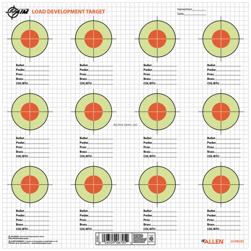 EZ Aim 13.5 X 13.5 Paper Load Development Target, 25 Per Pack