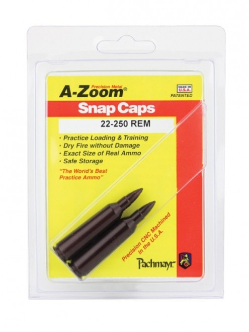 A-Zoom 22-250 Snap Caps – 2pk

Every A-Zoom snap cap is CNC machined from a solid billet of aluminum to precise cartridge dimensions, then hard anodized for ultra-smooth functioning and extended life span. Each snap cap cartridge utilizes a “Dead Cap” where the primer would be that is designed to withstand thousands of dry fires. A-Zoom snap caps are more durable than its plastic counterparts and built to spec so that they function through your gun just like real ammunition.

Take your training to the next level by being able to dry fire your firearm without damaging your firing pin. Familiarize yourself or new shooters with your firearms before a round ever gets fired. This is a great teaching tool to introduce a first time shooter to the sport and get them comfortable with the handling and safety aspects before ever putting a live firearm in their hands.

Item Number: 12254