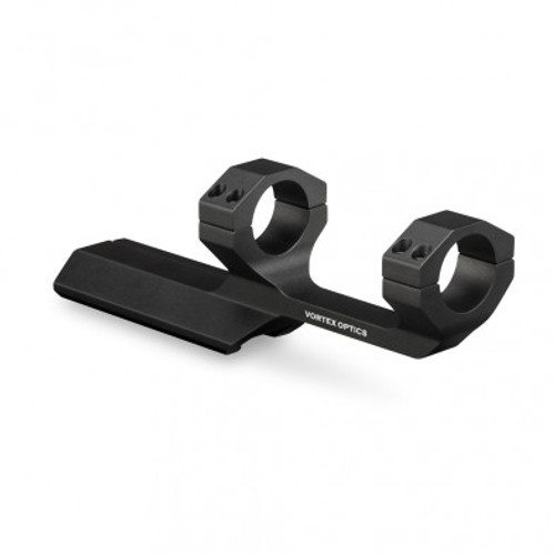 Use this cantilever mount for mounting 1-inch telescopic sights onto flattop style AR-15 rifles. The 3-inch offset of this cantilever mount positions the scope in a forward location, allowing the correct eye relief and head placement on an AR-15. Aluminum contruction.



The cantilever ring mount positions the centre of the riflescope tube at a height of 1.59 inches (40.39 mm) from the base. 0.6 (lbs) weight. 

Weighs 6.7 ounces.