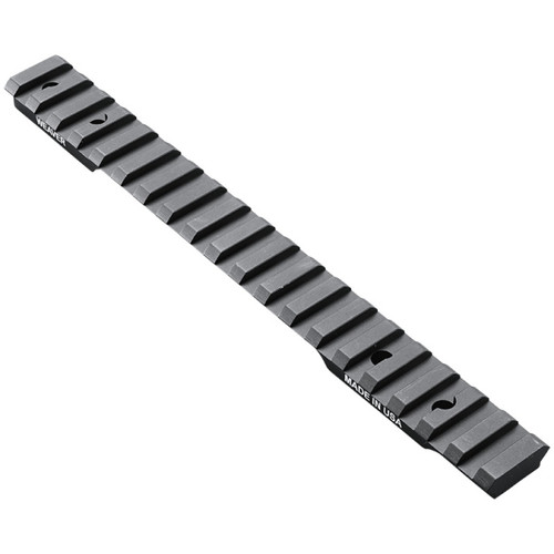 Weaver's 1-Piece Extended Multi-Slot Base comes in a black anodized finish. The base provides for an additional 1 inch of length forward to allow for more mounting options and is constructed from 6061-T6 aluminum to allow for the most strength and durability.

The base is multi-slotted and compatible with either Weaver or Picatinny-style rings. No strip, no slip Torx screws and an integrated recoil lug add to the features on this tactical piece. The solid build allows for extended optics with your firearm.