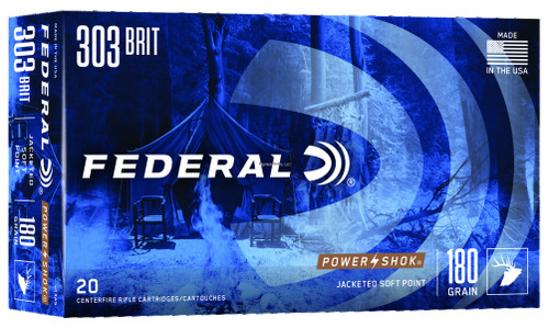 Federal Power-Shok

The only tag these loads won't fill is the price tag. The traditional lead-core hunting bullets in Federal® Power•Shok® rifle loads provide solid accuracy and power at an affordable price. They feature reliable Federal brass, primers and powder and are suited to a wide variety of medium and big game.

Features:

Consistent, proven performance
Load and bullet designs for everything from varmints to big game
Affordably priced
Specifications:

Caliber: .303 British
Weight: 180 Grain
Bullet Style: Soft Point
Casing: Brass
Ballistic Coefficient: .328
Muzzle Velocity: 2,460 fps
Muzzle Energy: 2,418 ft. lbs.
Part #: 303AS