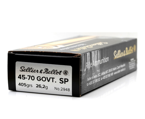 Sellier & Bellot

Sellier & Bellot produces dependable, quality ammunition using only high quality components and is one of the largest ammunition producers in the world. Its ammo is used by hunters, competitive shooters, law enforcement agencies and militaries around the world. Sellier & Bellot ammunition is factory loaded, non-corrosive, boxer primed, and in reloadable brass cases. S&B brass casings rank among the best in terms of durability and strength and are often selected over other brands amongst power reloaders.

Specifications:

Caliber: .45-70 Government
Weight: 405gr
Bullet Style: SP
Casing: Brass
Muzzle Velocity: 1,509 fps
Muzzle Energy: 2,044 ft. lbs.
Part #: 341892