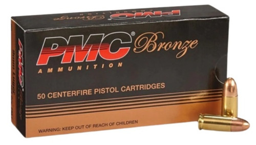 Reliable performance from serious competition to casual paper punching Bronze bridges a gap for target shooters or hunters who get genuine pleasure from challenging themselves, shot after shot, to become better marksmen.

 

MPN	9H
Cartridge	9x19mm
Weight	147 gr
Type	Full Metal Jacket
Muzzle Velocity	975 fps
Muzzle Energy	309 ft-lbs