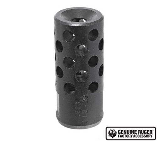 Reduces recoil by as much as 58% (depending on caliber and barrel length) contributing to improved accuracy over a longer string of fire - Brake locks into position using an easy-to-use external jam nut - Reduces noise and blast to the sides of the shooter - Installs quickly using a 7/8" box wrench or crescent wrench - Manufactured from alloy steel with a matte black finish - Fits all Ruger Precision Rifle calibers.

This .223 Rem / 5.56 NATO Radial Port Muzzle Brake muzzle brake's design reduces felt recoil and muzzle movement. It is made from alloy steel with a black oxide finish to complement most firearms. Installs with a 11/16" open end wrench or crescent wrench.

Torque the brake to 15-20 ft-lbs. - no crush washers are required.

This brake is compatible with AR-556® rifles and other .223 Rem / 5.56 NATO caliber firearms with ½"-28 muzzle threads. Dimensions: 1-3/4" length, .75" diameter. Weight: 1.7 ounces. Made in the USA by Swan Manufacturing.