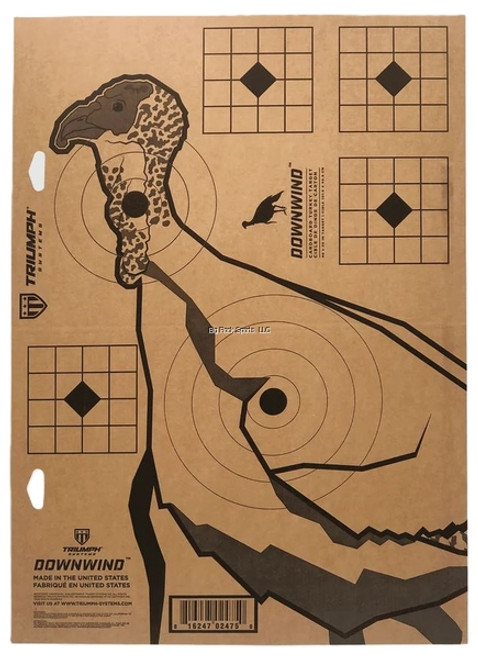 Cardboard Turkey Silhouette Shooting targets for use with archery or firearms. Great to get hunting season going by sighting in your firearm or bow. 
Features

24" wide x 17" height
Stiff durable cardboard
Ships folded